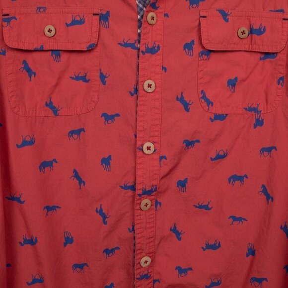 Matilda Jane High Horse red button down shirt-L - Picture 2 of 4